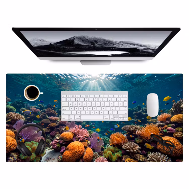 Bureau onderlegger - Vis - Koraal - Oceaan - Natuur - Kleurrijk — 4