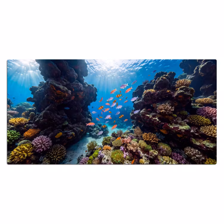 Bureau onderlegger - Vis - Koraalrif - Onderwater - Levendig - Blauw — 2