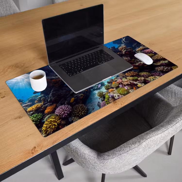 Bureau onderlegger - Vis - Koraalrif - Onderwater - Levendig - Blauw — 3