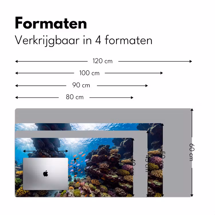 Bureau onderlegger - Vis - Koraalrif - Onderwater - Levendig - Blauw — 8