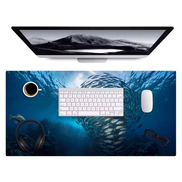 Bureau onderlegger - Vis - School - Oceaan - Natuur - Blauw — 4