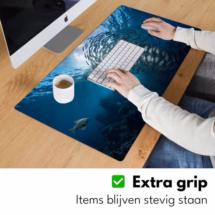 Bureau onderlegger - Vis - School - Oceaan - Natuur - Blauw — 6