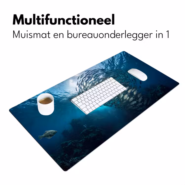 Bureau onderlegger - Vis - School - Oceaan - Natuur - Blauw — 7