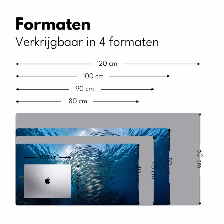 Bureau onderlegger - Vis - School - Oceaan - Natuur - Blauw — 8