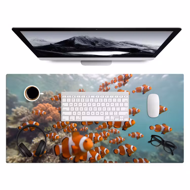 Bureau onderlegger - Vis - School - Onderwater - Dieren - Oranje — 4