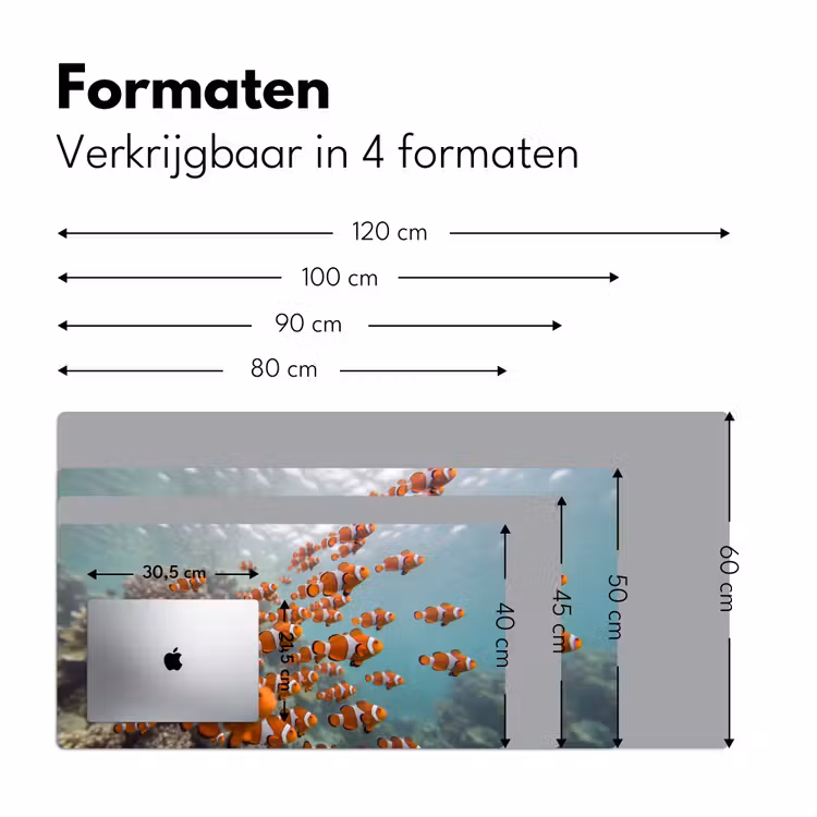 Bureau onderlegger - Vis - School - Onderwater - Dieren - Oranje — 8
