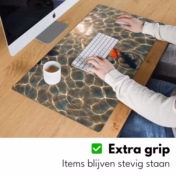 Bureau onderlegger - Vis - Water - Dieren - Oranje - Goud — 6