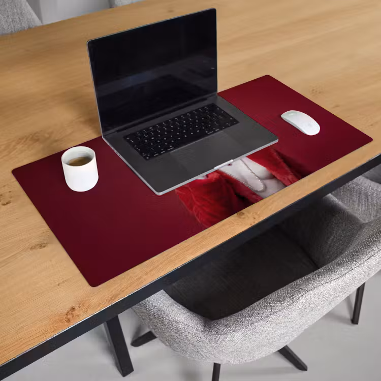 Bureau onderlegger - Vrouw - Bontjas - Mode - Klassiek - Rood — 3