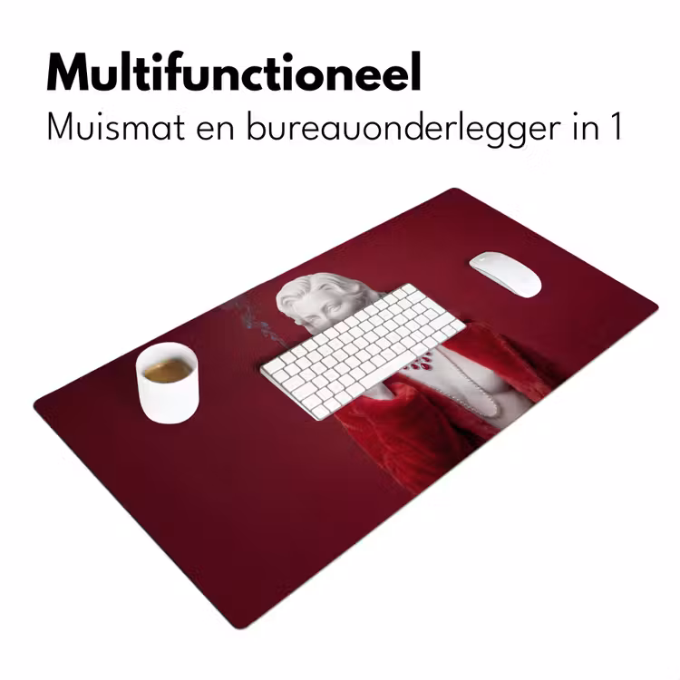 Bureau onderlegger - Vrouw - Bontjas - Mode - Klassiek - Rood — 7