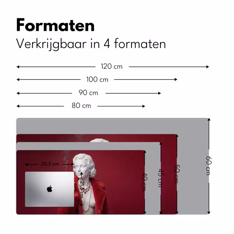 Bureau onderlegger - Vrouw - Bontjas - Mode - Klassiek - Rood — 8