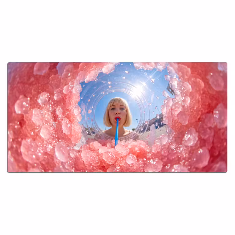 Bureau onderlegger - Vrouw - Drank - Zomer - Roze - Blauw — 2