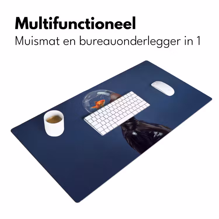 Bureau onderlegger - Vrouw - Goudvis - Hoofd - Abstract - Blauw — 7