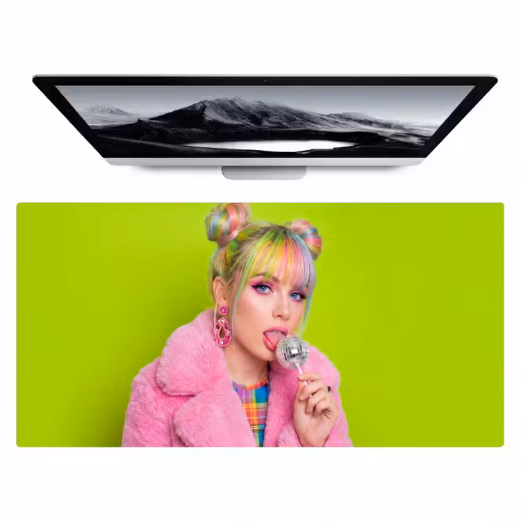 Bureau onderlegger - Vrouw - Kleurrijk haar - Pop art - Modern - Levendig — 1