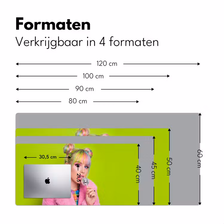 Bureau onderlegger - Vrouw - Kleurrijk haar - Pop art - Modern - Levendig — 8