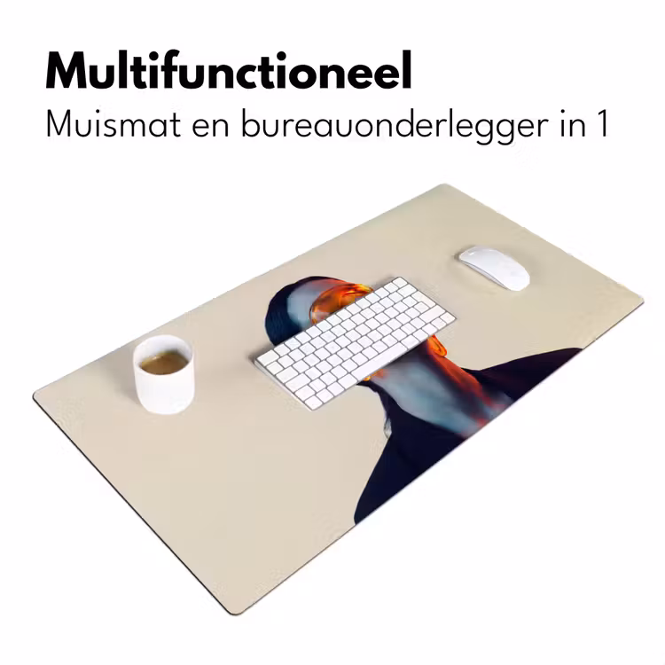 Bureau onderlegger - Vrouw - Oranje - Abstract - Modern - Kleurrijk — 7