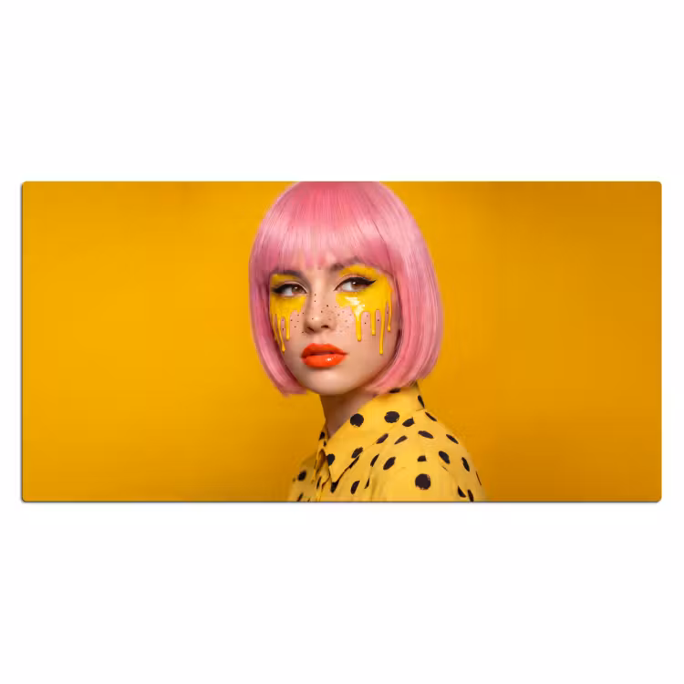 Bureau onderlegger - Vrouw - Portret - Abstract - Kleurrijk - Geel — 2