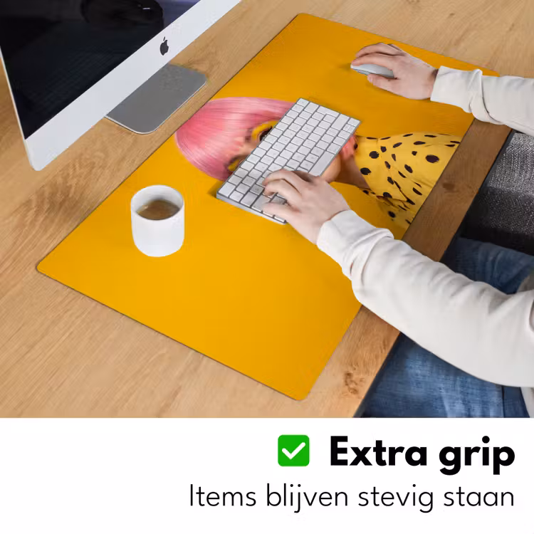 Bureau onderlegger - Vrouw - Portret - Abstract - Kleurrijk - Geel — 6
