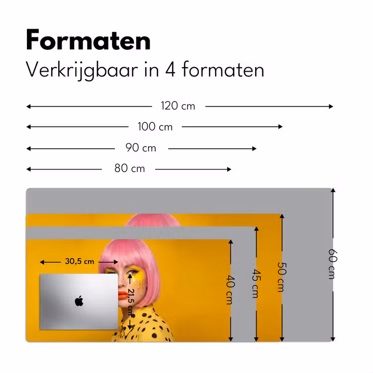 Bureau onderlegger - Vrouw - Portret - Abstract - Kleurrijk - Geel — 8