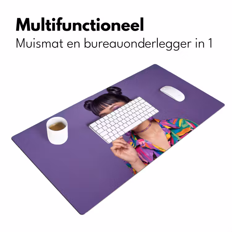 Bureau onderlegger - Vrouw - Portret - Make-up - Paars - Levendig — 7