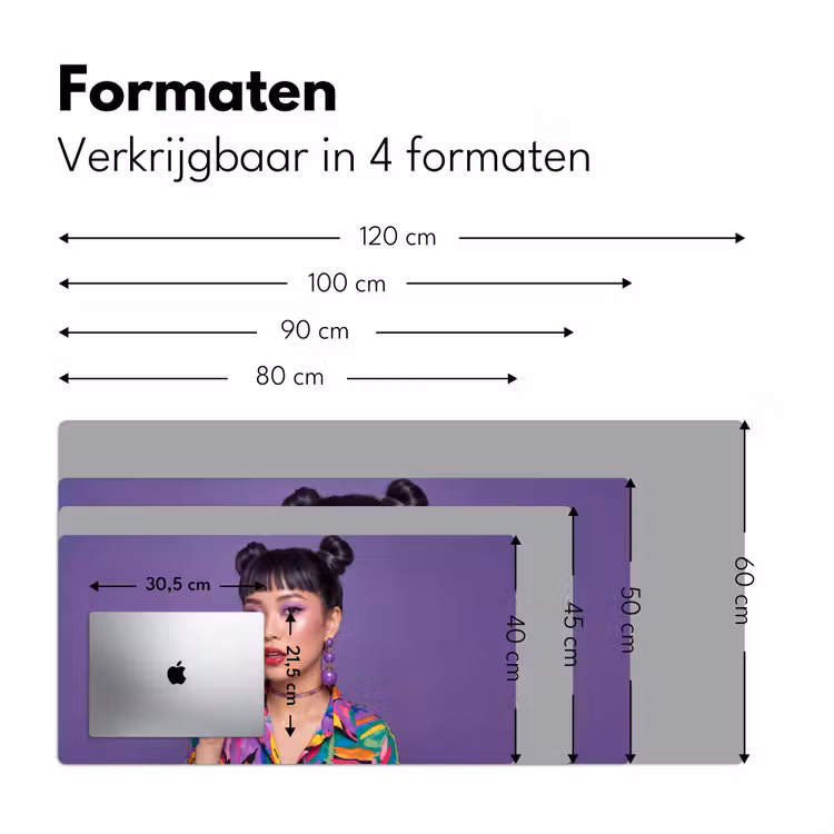 Bureau onderlegger - Vrouw - Portret - Make-up - Paars - Levendig — 8