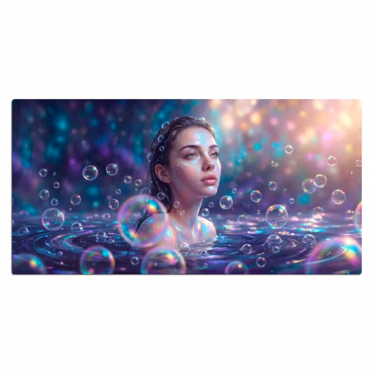 Bureau onderlegger - Vrouw - Water - Portret - Kleurrijk - Modern — 2