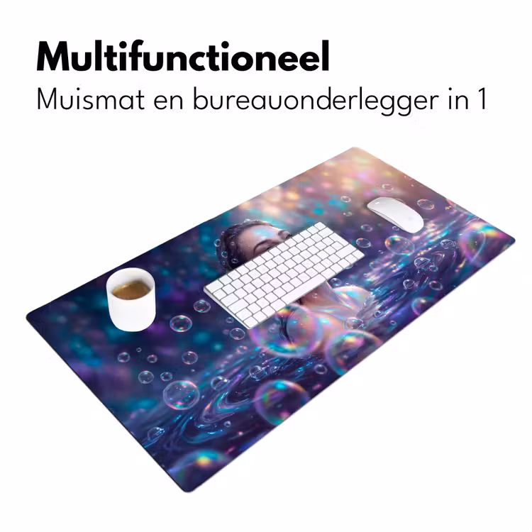 Bureau onderlegger - Vrouw - Water - Portret - Kleurrijk - Modern — 7