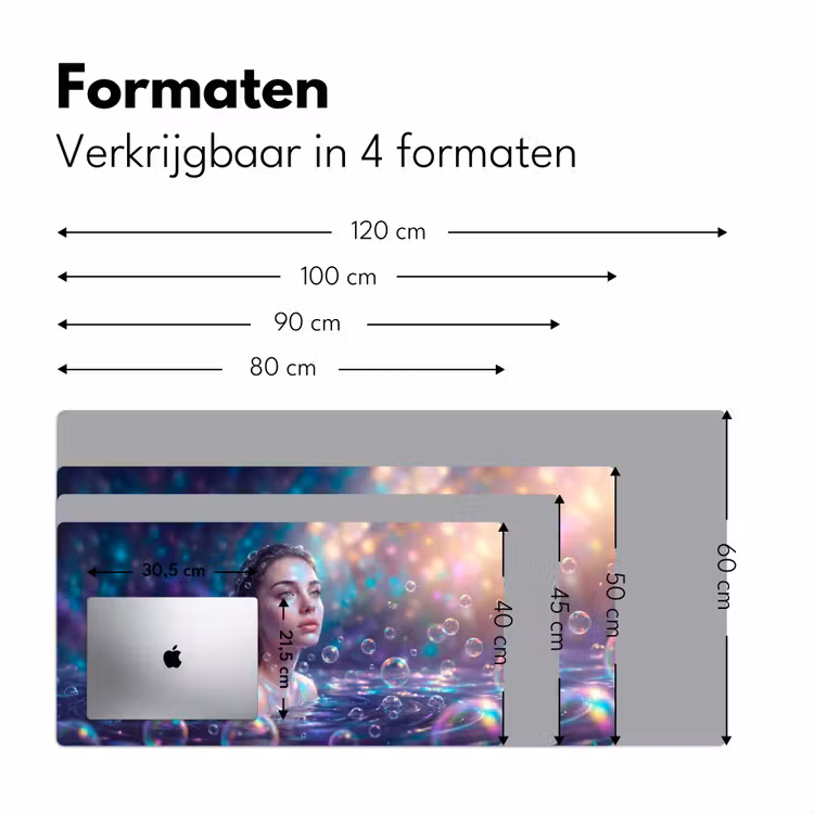Bureau onderlegger - Vrouw - Water - Portret - Kleurrijk - Modern — 8