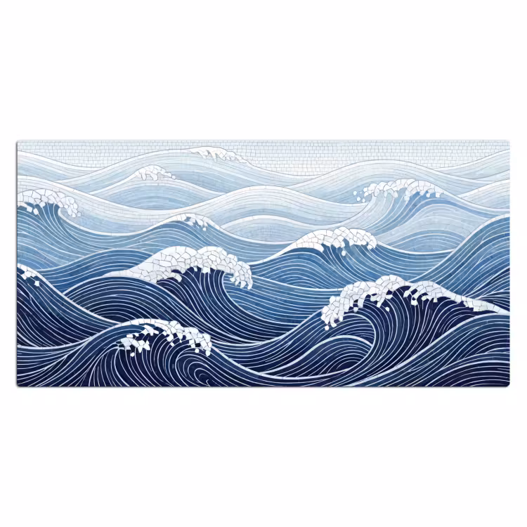 Bureau onderlegger - Water - Mozaïek - Landschap - Modern - Blauw — 2