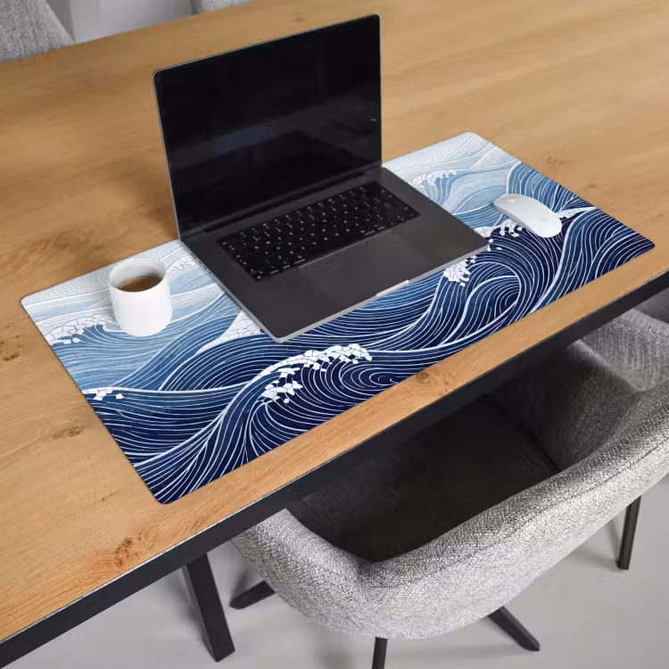 Bureau onderlegger - Water - Mozaïek - Landschap - Modern - Blauw — 3