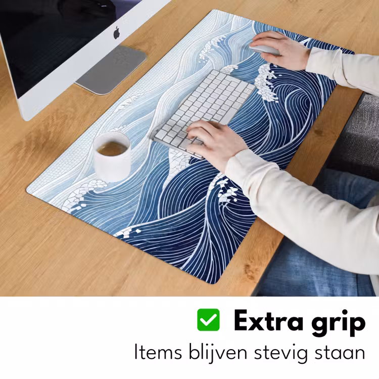 Bureau onderlegger - Water - Mozaïek - Landschap - Modern - Blauw — 6