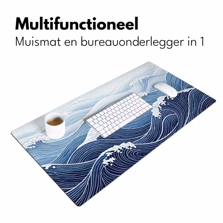 Bureau onderlegger - Water - Mozaïek - Landschap - Modern - Blauw — 7
