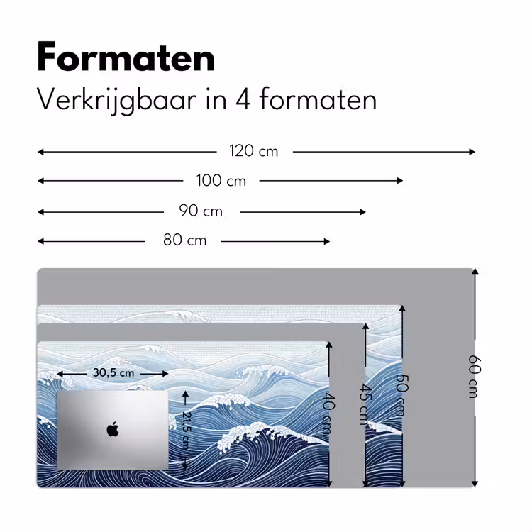 Bureau onderlegger - Water - Mozaïek - Landschap - Modern - Blauw — 8