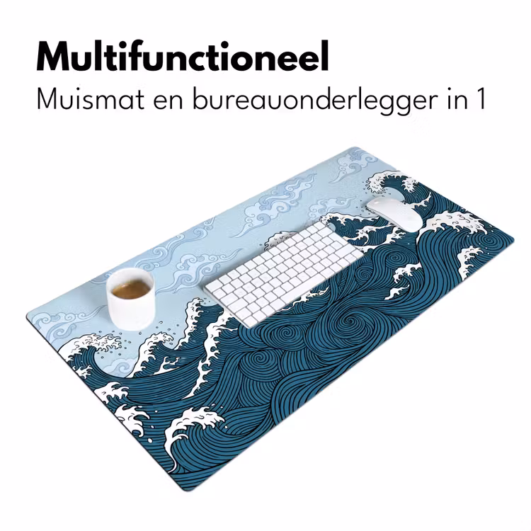 Bureau onderlegger - Zee - Golven - Japans - Natuur - Blauw — 7