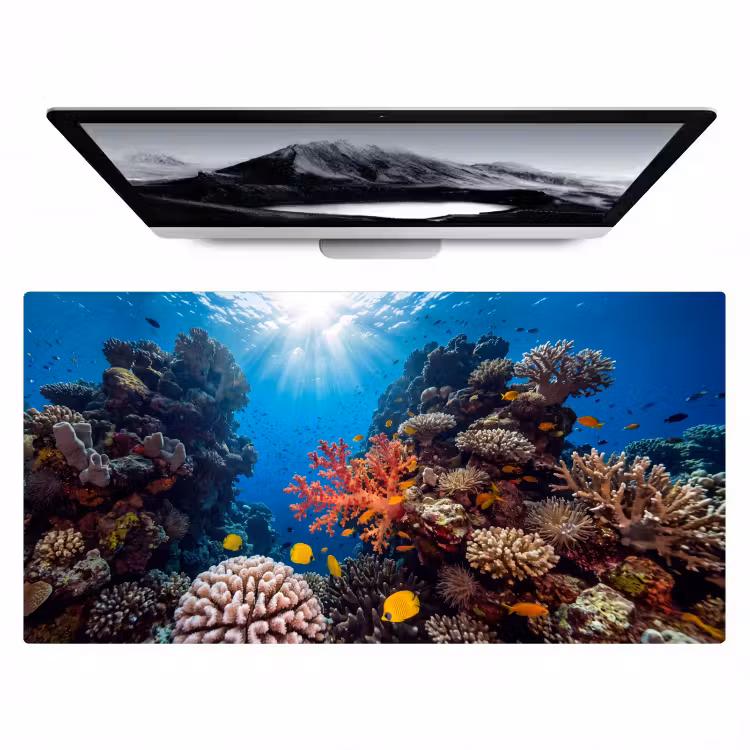 Bureau onderlegger - Zee - Koraalrif - Natuur - Levendig - Blauw — 1
