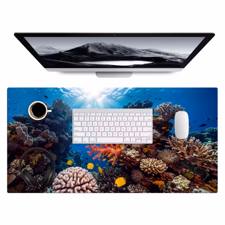 Bureau onderlegger - Zee - Koraalrif - Natuur - Levendig - Blauw — 4