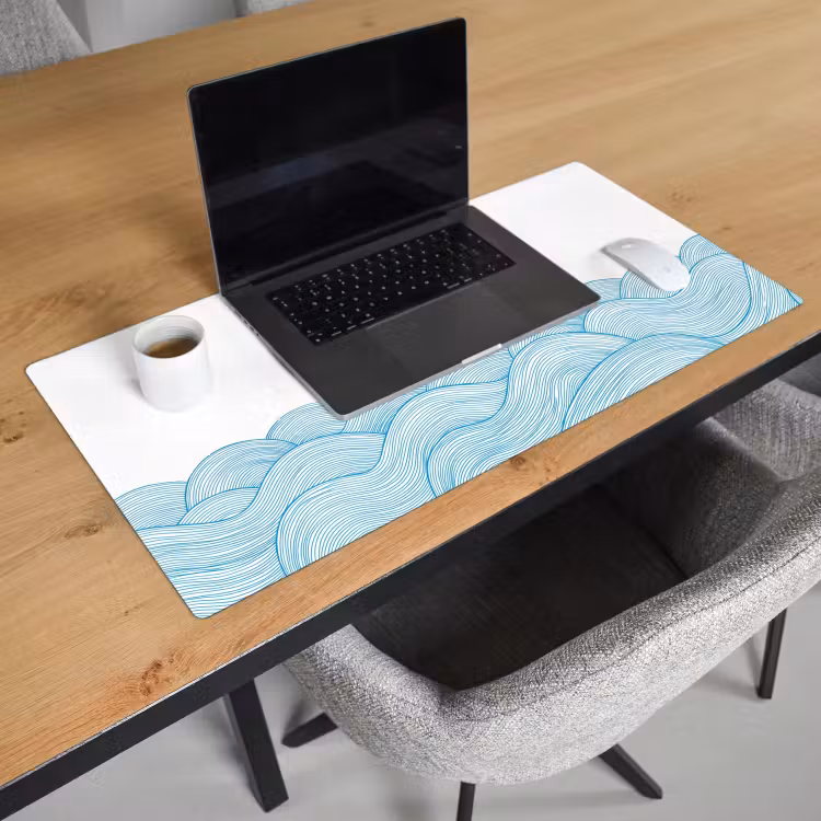 Bureau onderlegger - Zeilboot - Golven - Zee - Illustratie - Blauw — 3