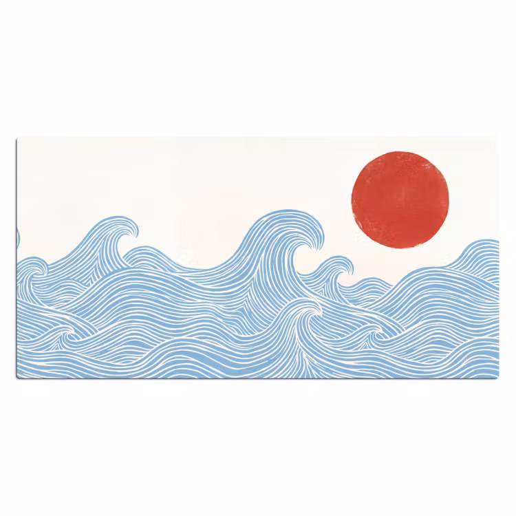 Bureau onderlegger - Zon - Golven - Oceaan - Abstract - Rood — 2