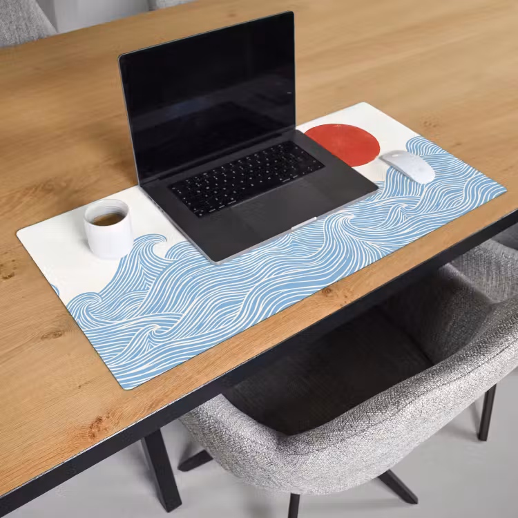 Bureau onderlegger - Zon - Golven - Oceaan - Abstract - Rood — 3