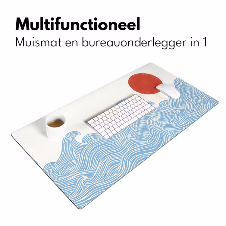 Bureau onderlegger - Zon - Golven - Oceaan - Abstract - Rood — 7