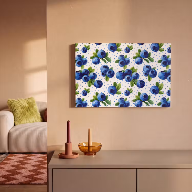 Canvas schilderij - Bessen - Patroon - Blauw — 2