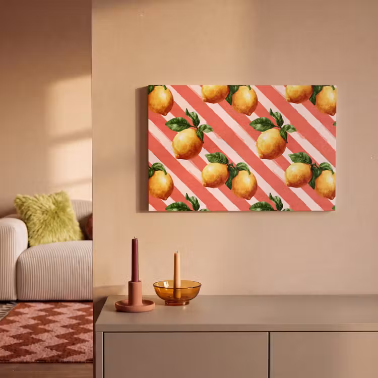 Canvas schilderij - Citroen - Geïllustreerd - Oranje — 2