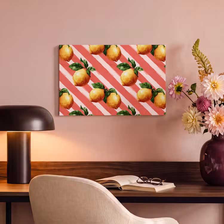 Canvas schilderij - Citroen - Geïllustreerd - Oranje — 4
