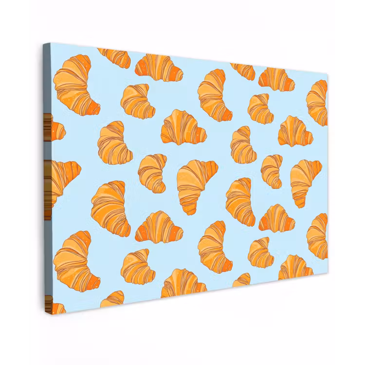 Canvas schilderij - Croissant - Speels - Blauw — 1