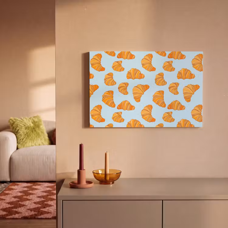 Canvas schilderij - Croissant - Speels - Blauw — 2