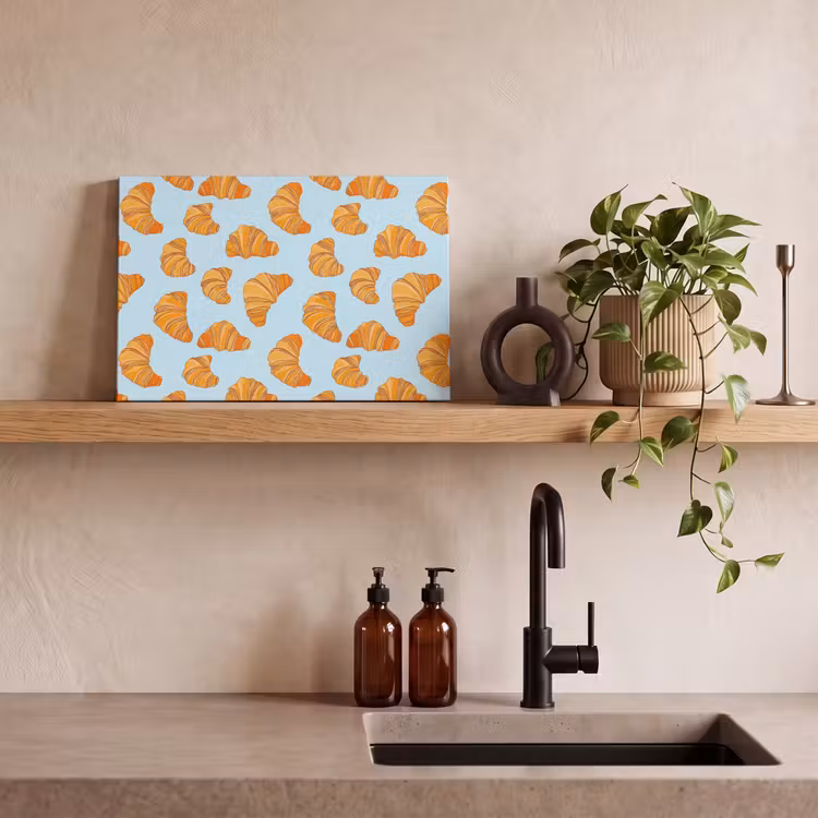 Canvas schilderij - Croissant - Speels - Blauw — 3
