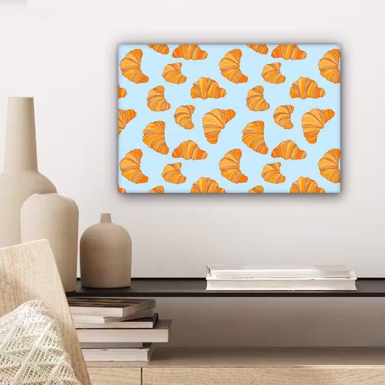 Canvas schilderij - Croissant - Speels - Blauw — 5