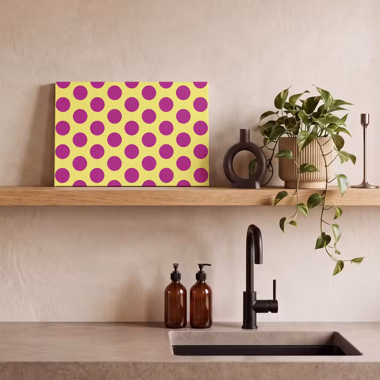 Canvas schilderij - Dots - Klassiek - Geel — 3
