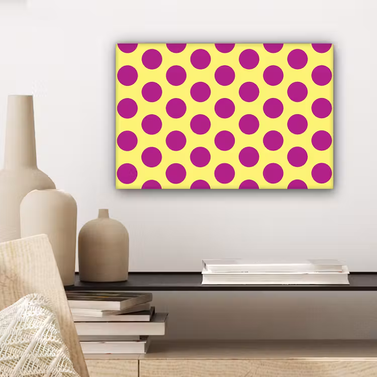 Canvas schilderij - Dots - Klassiek - Geel — 5