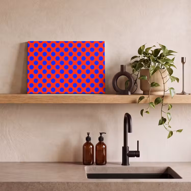 Canvas schilderij - Dots - Klassiek - Rood — 3