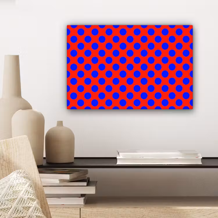 Canvas schilderij - Dots - Klassiek - Rood — 5